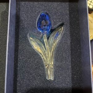 Swarovski Blue and Clear Crystal Tulip